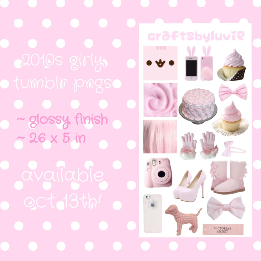 2010s girly tumblr pngs sticker sheet