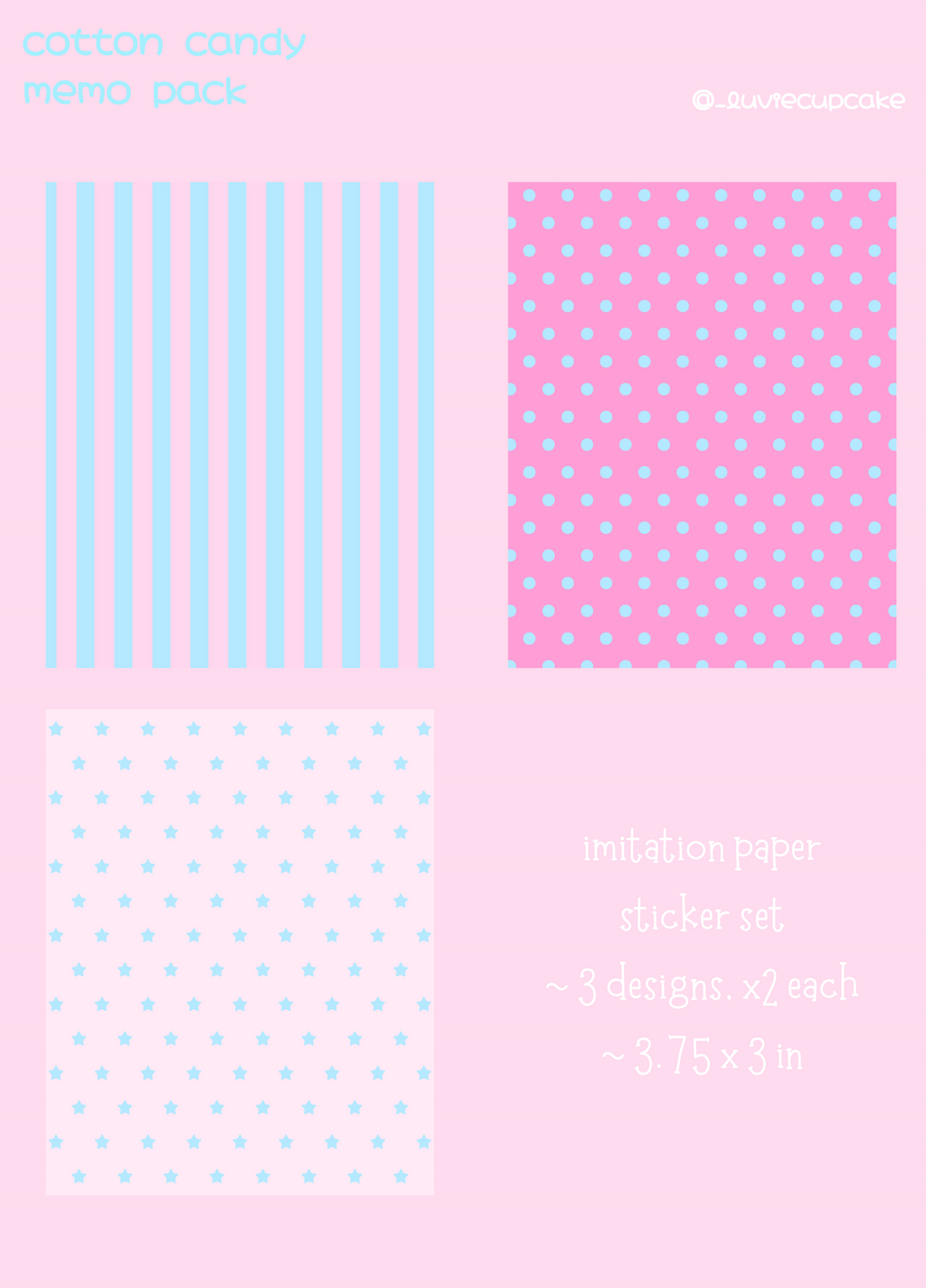 cotton candy imitation paper/memo sticker set