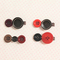 brown button hairclips
