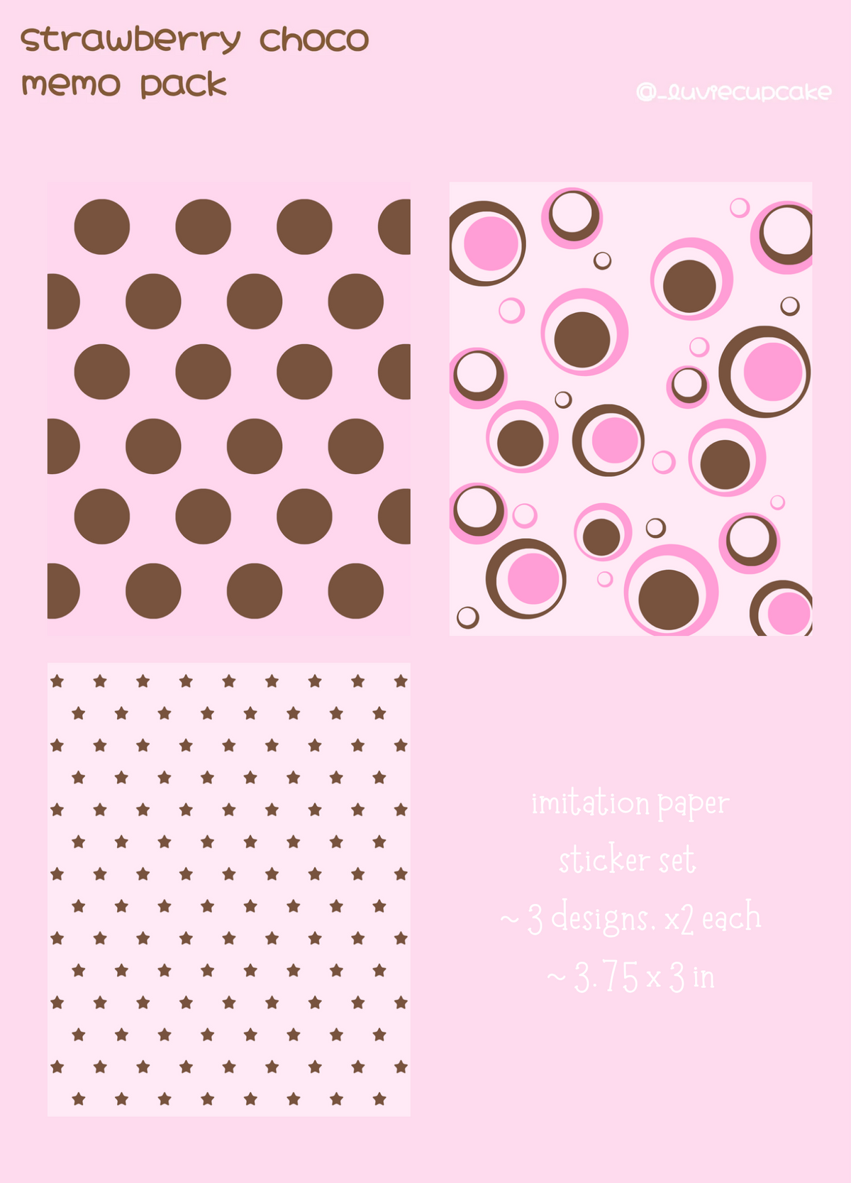 strawberry choco imitation paper/memo sticker set