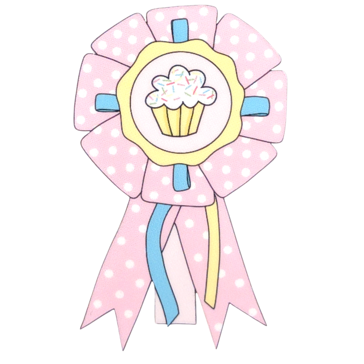 cupcake rosette ribbon sticker