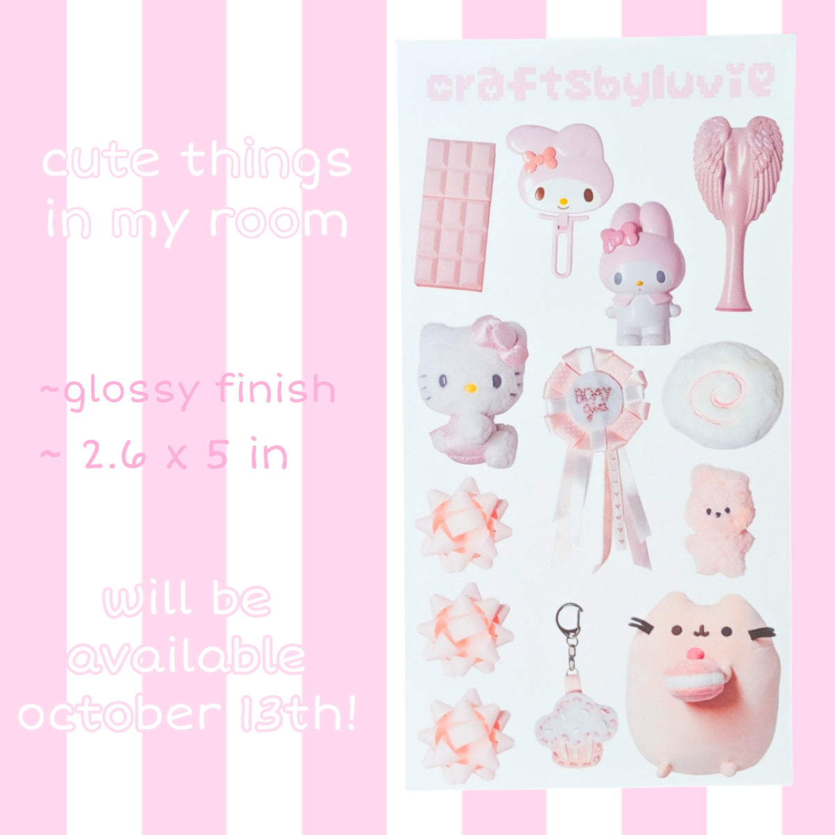 cute things in my room sticker sheet