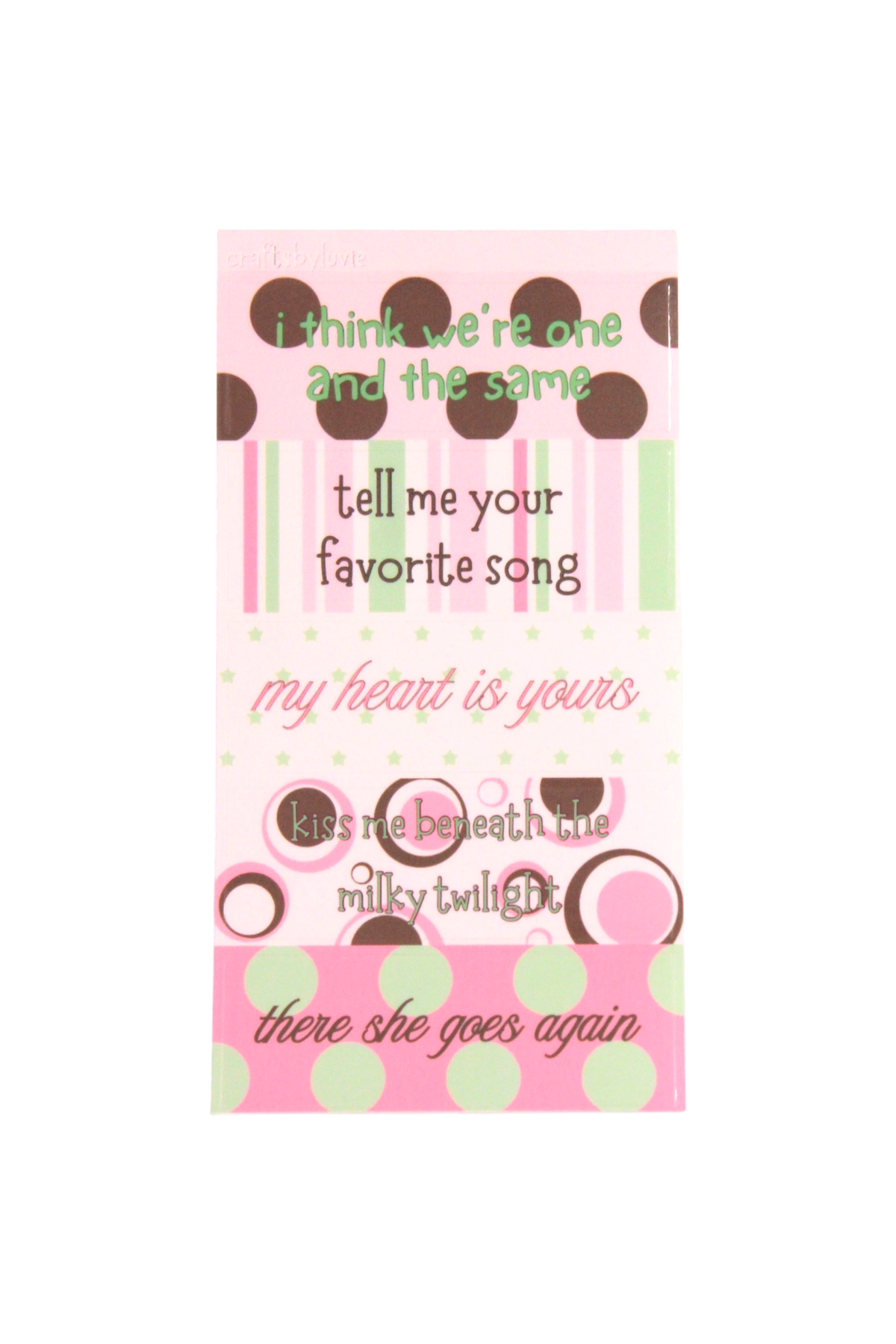 whimsical lyrics sticker sheet