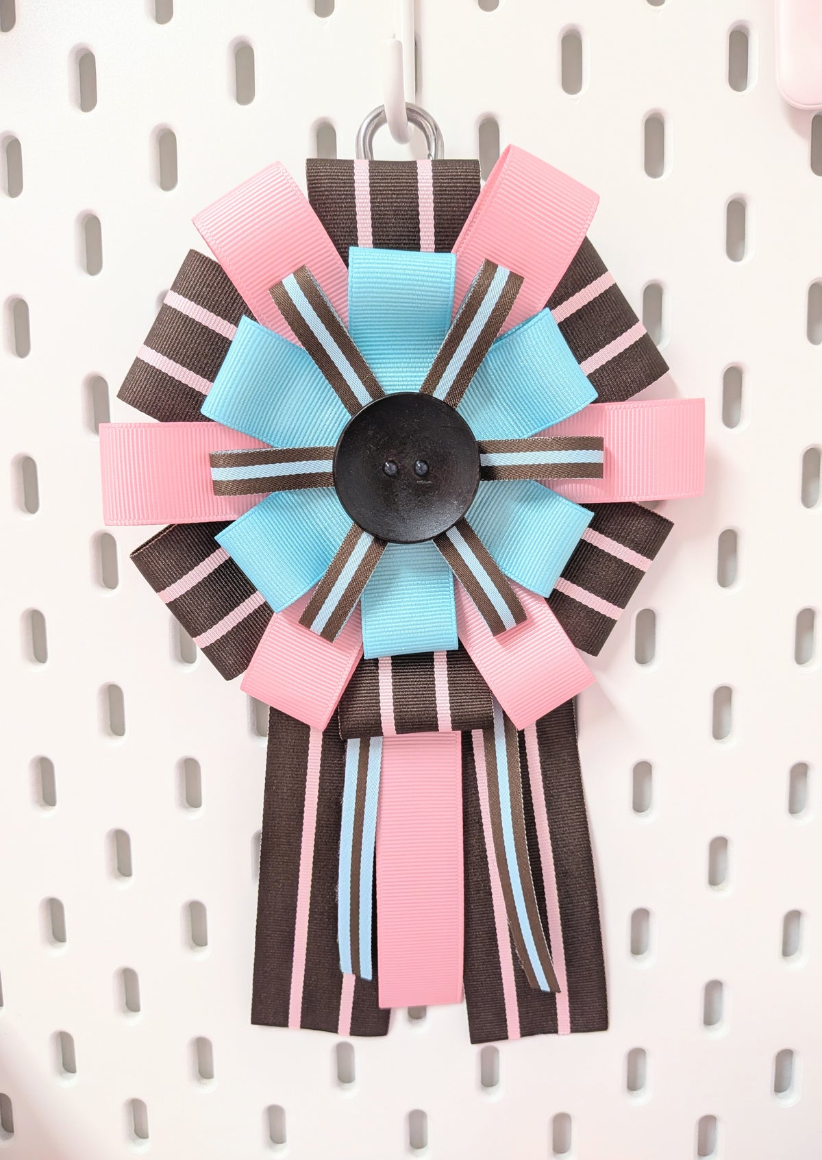 xl neapolitan and teal rosette ribbon