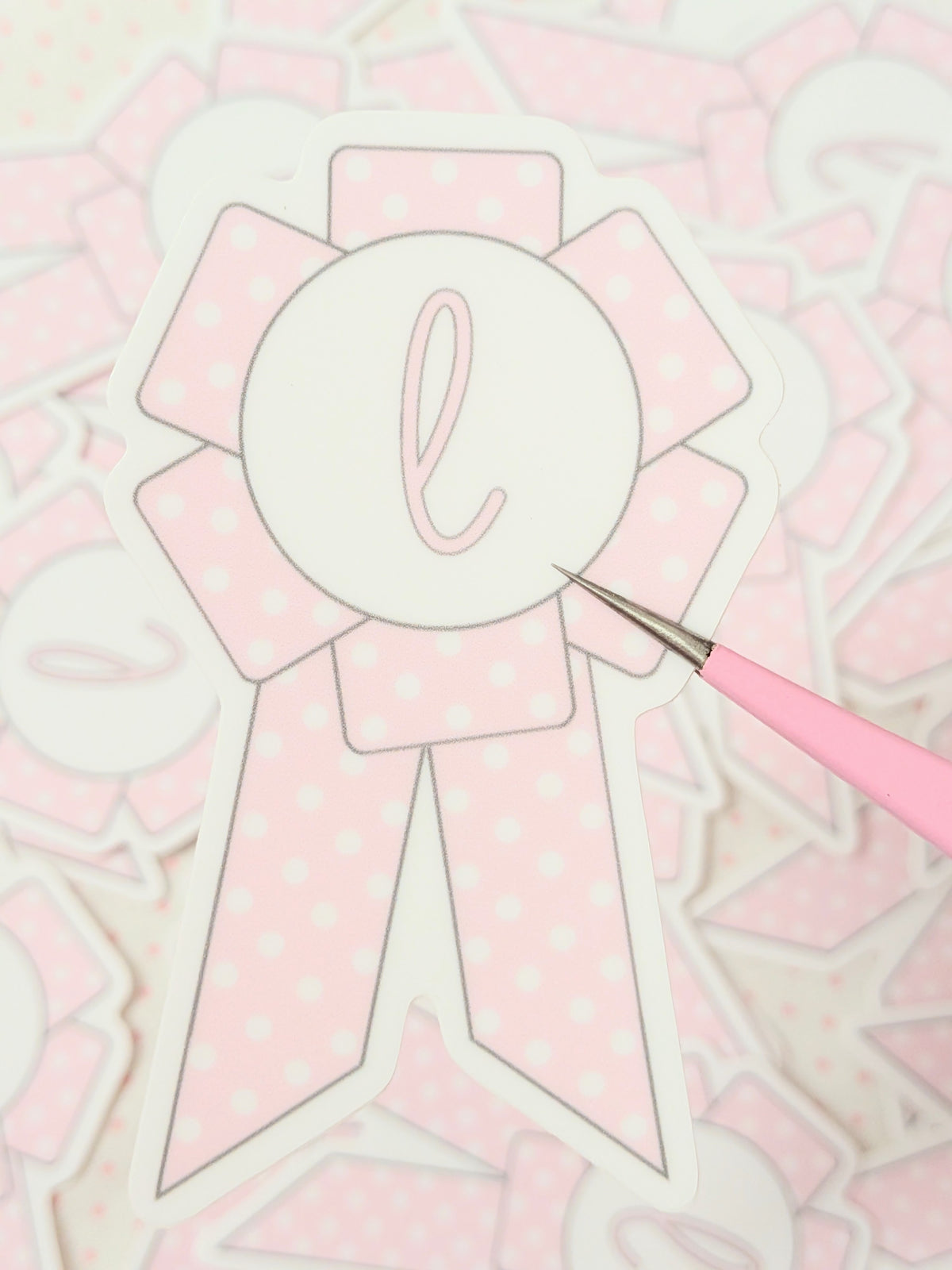luvie polka rosette sticker
