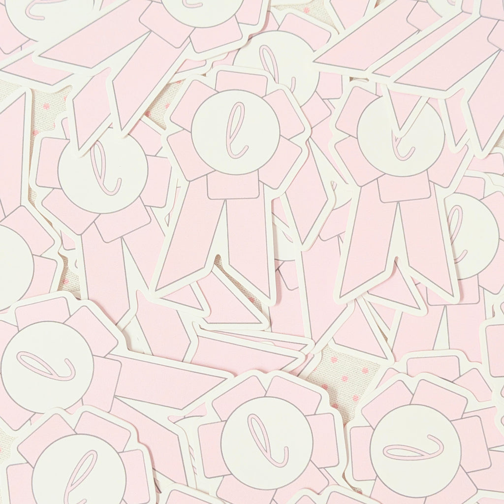 luvie rosette ribbon sticker