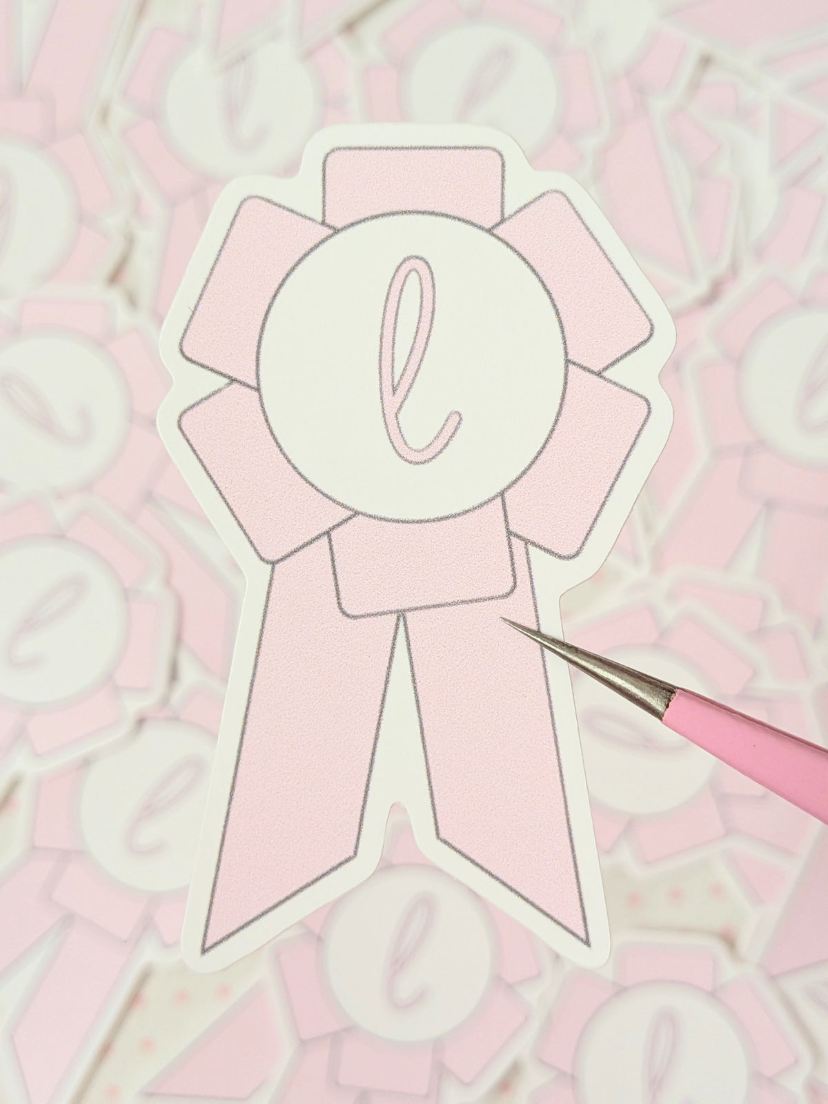 luvie rosette ribbon sticker