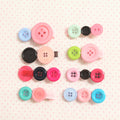 pink button hairclips