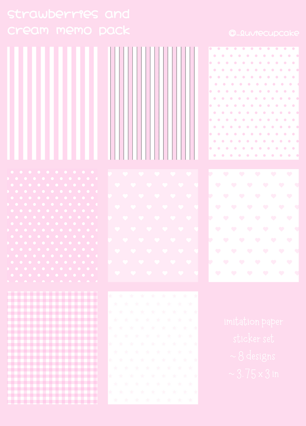 strawberries and cream imitation paper/memo sticker set
