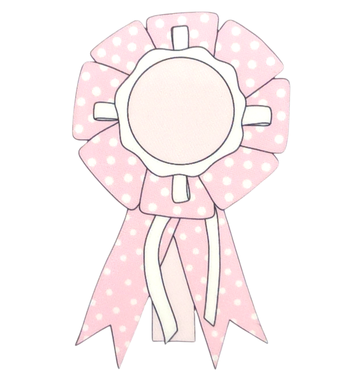 pink polka dot rosette ribbon sticker