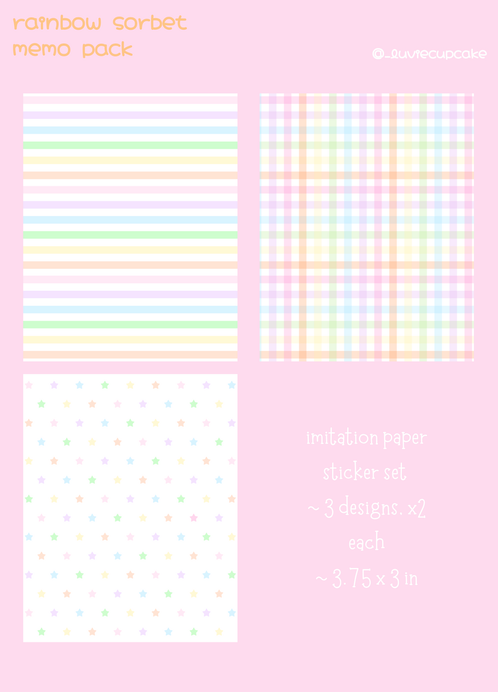rainbow sorbet imitation paper/memo sticker set