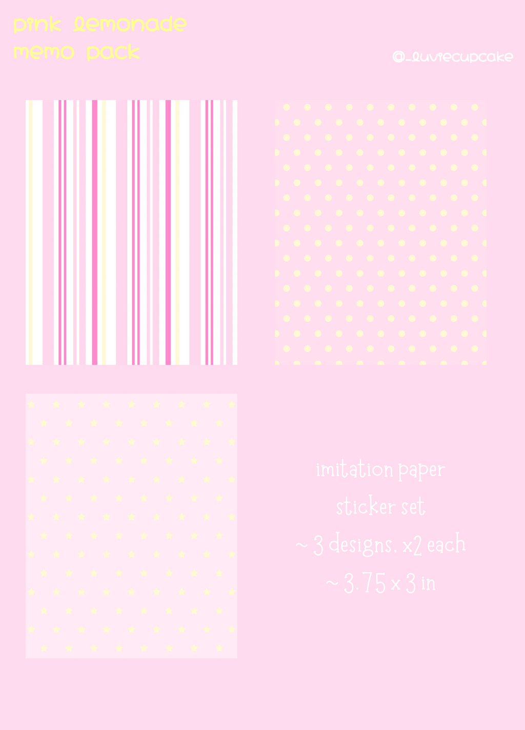 pink lemonade imitation paper/memo sticker set