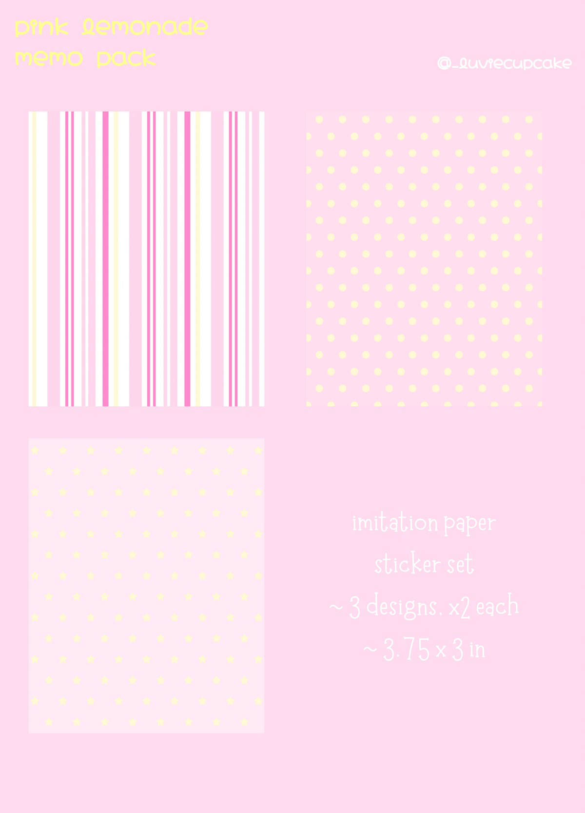 pink lemonade imitation paper/memo sticker set